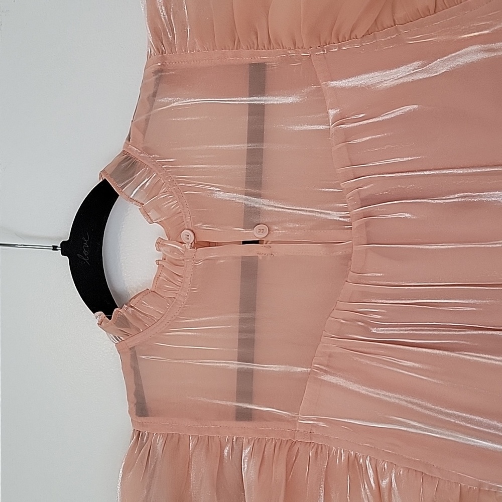 Entro Peach Shiny Ruffle Dress - Picture 7 of 8